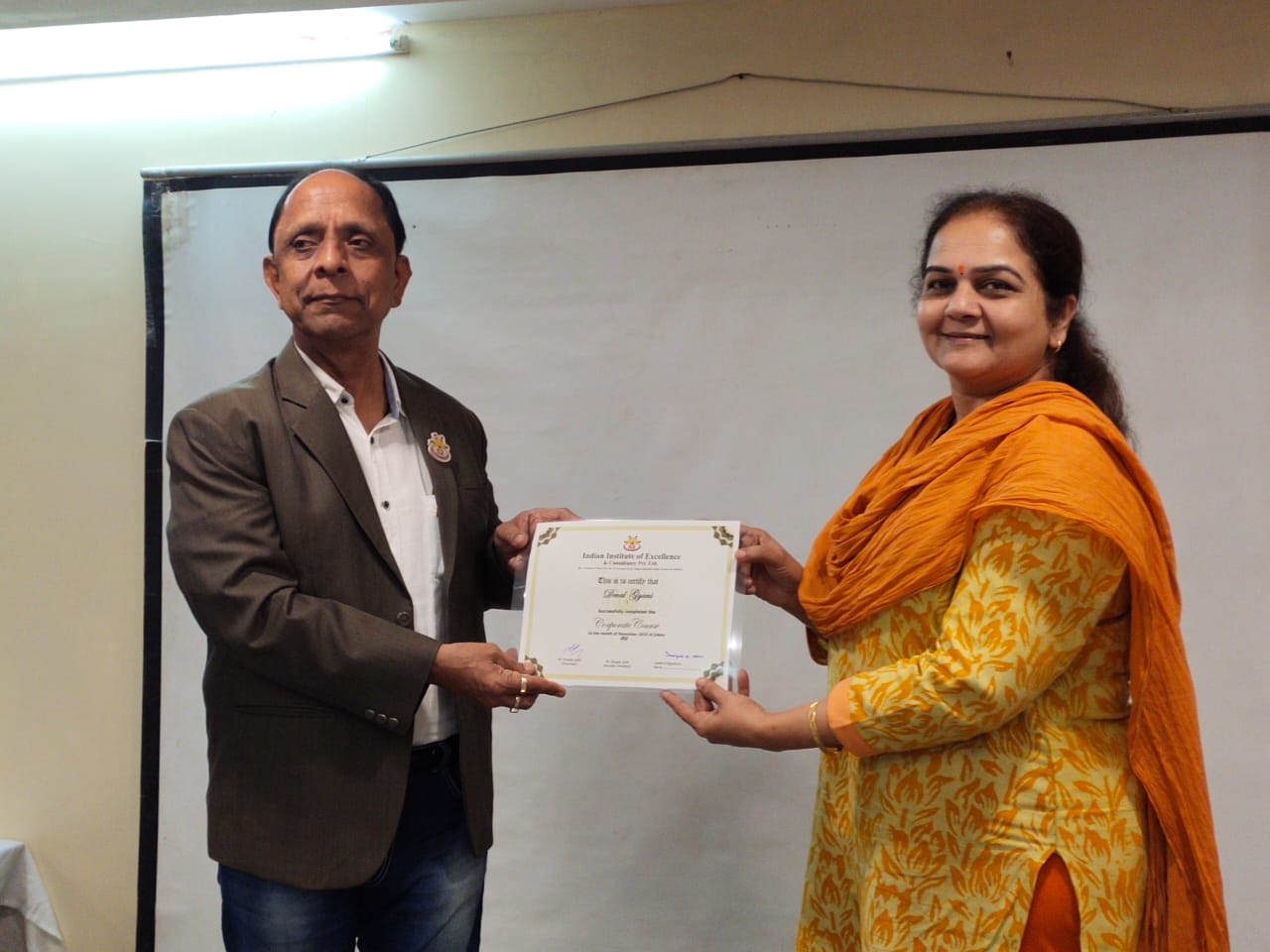 Blessings in form of certificate by learned Shree Deepak Joshi